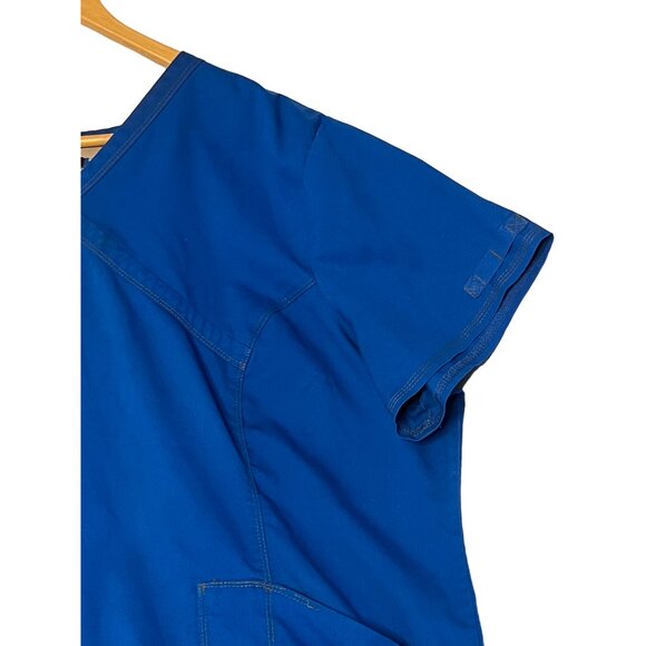 2 Dickies Blue Unisex Scrub Top 3XL With Pockets & V-Neck Medical Comfortable - Picture 3 of 16